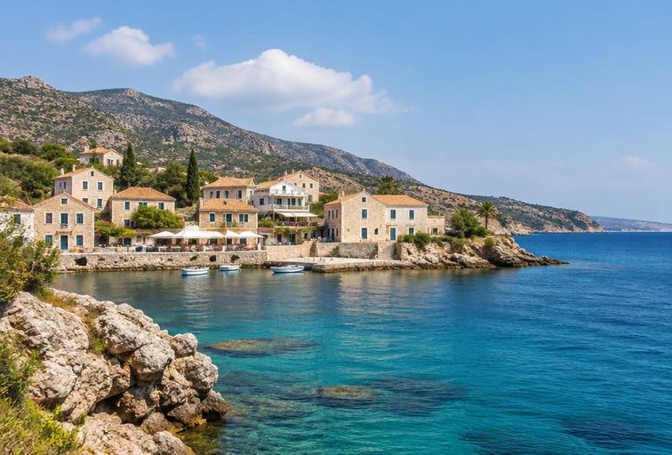 A Mediterranean coastal village in Cyprus