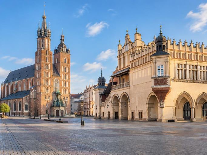 Historic Main Square in Kraków, Poland